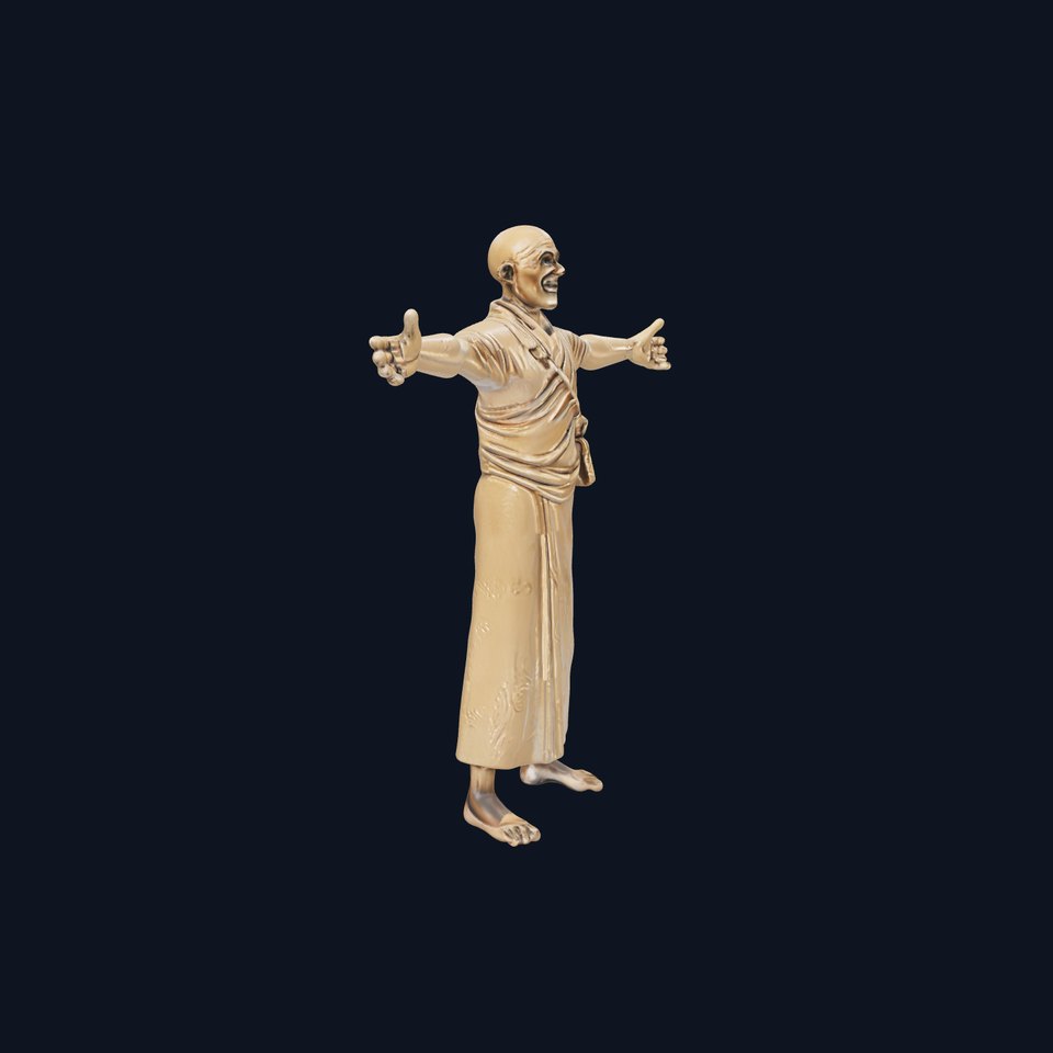 Bronze Monk Statue model pack